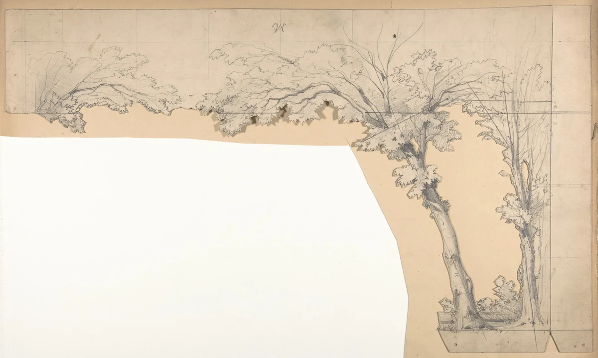 Design for a Stage Set at the Opéra, Paris by Eugène Cicéri, drawing, 1825-1890