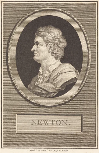 Isaac Newton by Augustin de Saint-Aubin, print, 1801