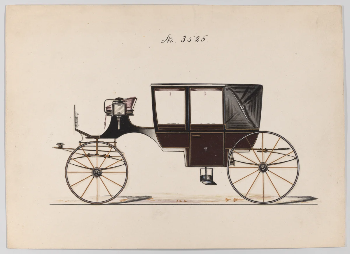 Design for Landau, No. 3525 by Brewster & Co., drawing, 1879