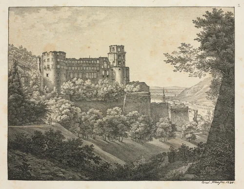 Six Views of Heidelberg Castle: Towards Northeast by Ernst Fries, print, 1820