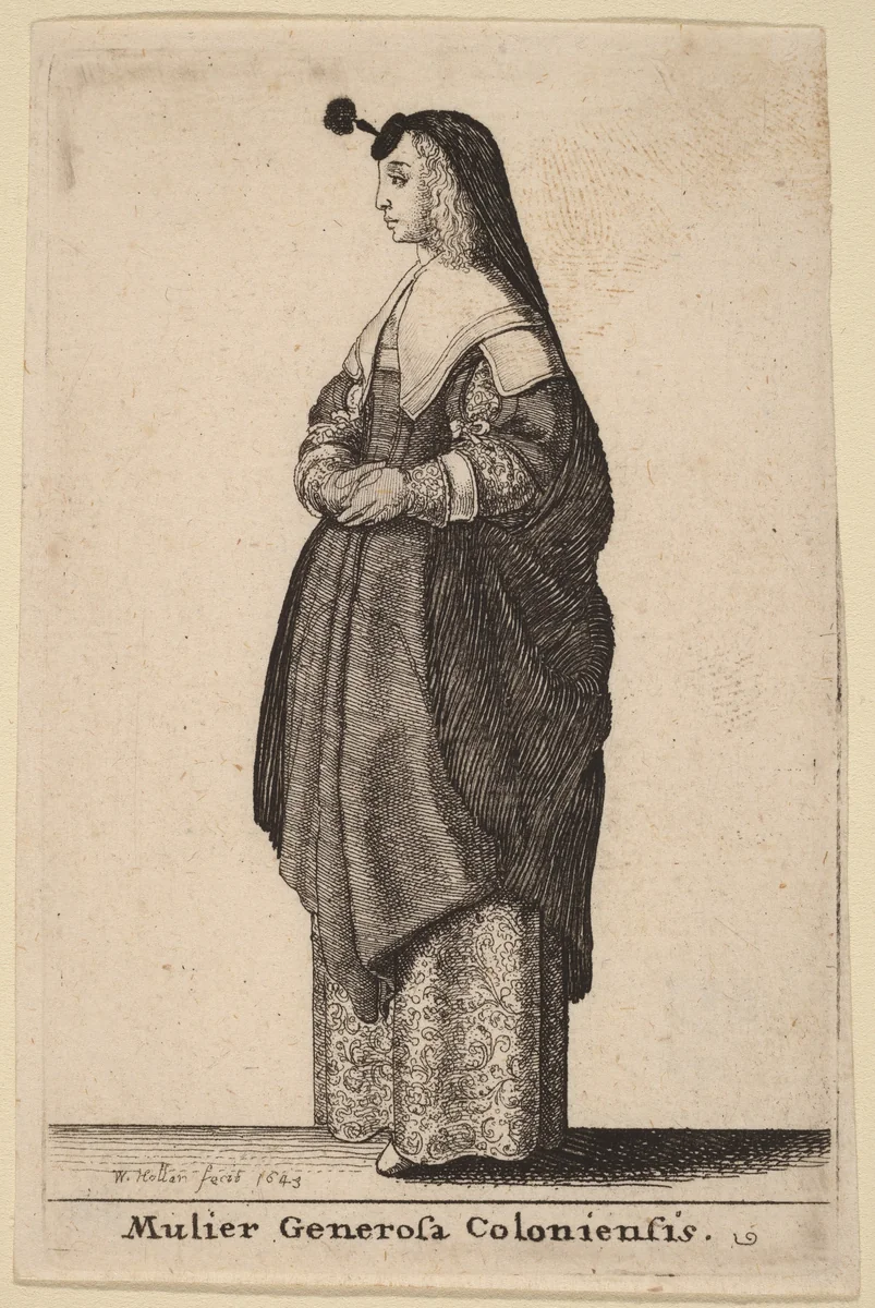 Mulier Generosa Coloniensis by Wenceslaus Hollar, print, 1643