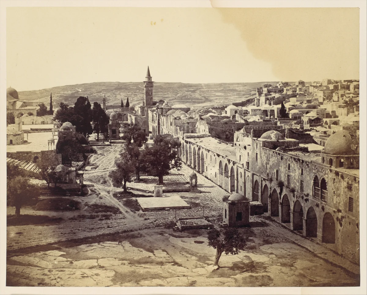 Jerusalem, Court of the Mosque of Omar by John Anthony, photograph, 1857
