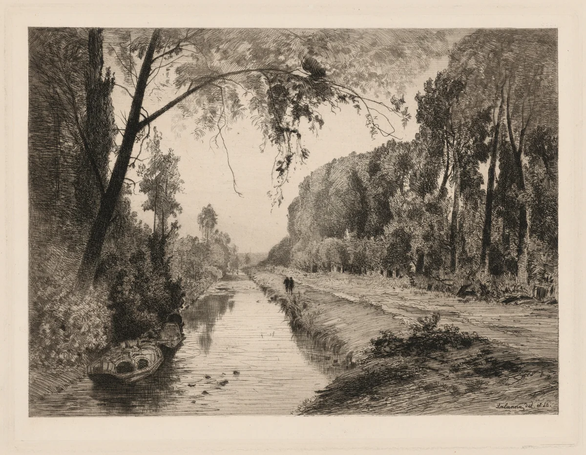 Le Canal à Pont-Saint-Maxence by Maxime Lalanne, print, 1877