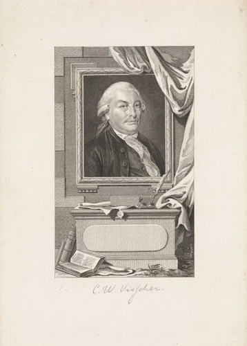 Portret van Carel Wouter Visscher by Reinier Vinkeles, print, 1786-1809
