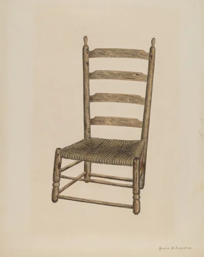 Ladder Back Chair by Annie B. Johnston, index of american design, 1938