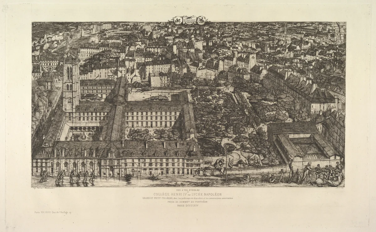 Collège Henri IV (ou Lycée Napoléon) by Charles Meryon, print, 1863-1864