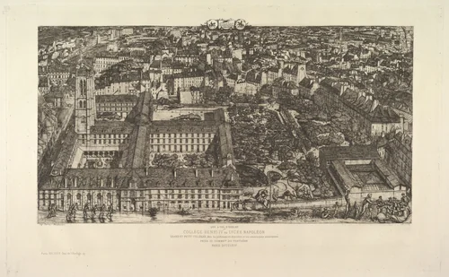 Collège Henri IV (ou Lycée Napoléon) by Charles Meryon, print, 1863-1864