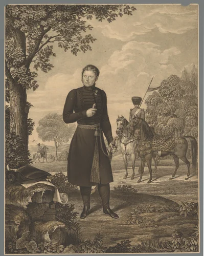 Portret van Willem I, koning van Württemberg by Johann Nepomuk Strixner, print, 1824