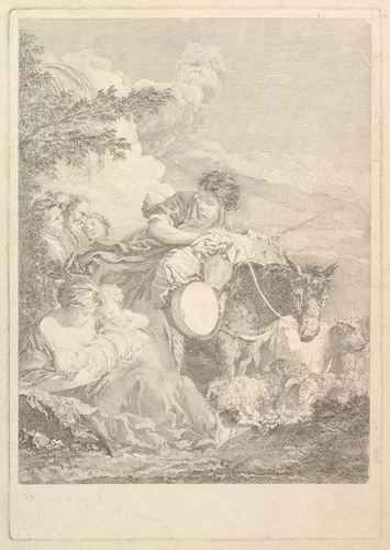 Départ de Jacob (The Departure of Jacob) by Elisabeth Cousinet Lempereur, print, 1741-1800