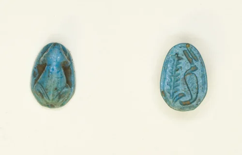 Scaraboid: Frog by Egyptian, other, -1550--1069