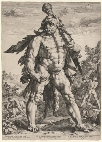 The Great Hercules or 'Knollenman' by Hendrick Goltzius, print, 1589