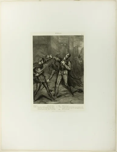 Villain, Thou Diest, plate ten from Othello by Théodore Chassériau, print, 1844