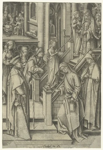 De presentatie van Maria in de tempel by Unknown, print, 1455-1503
