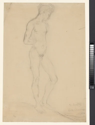 Male Nude Model by Wilhelm Lehmbruck, drawing, 1912