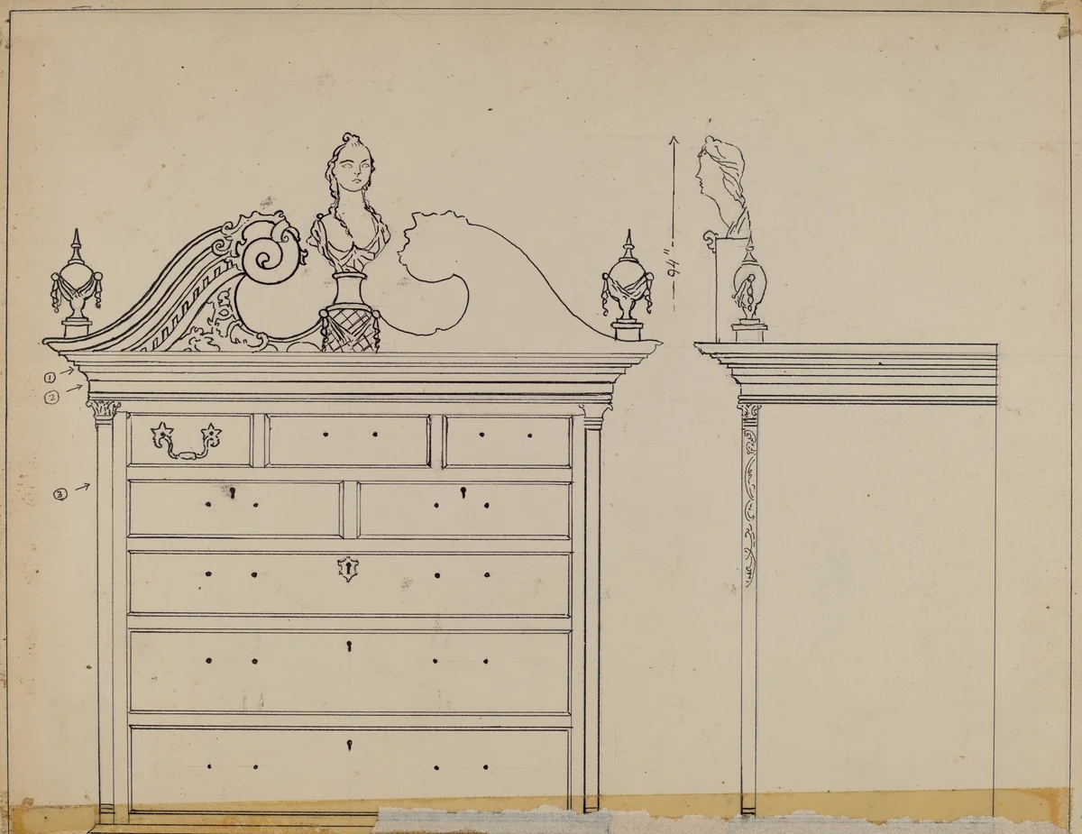 Chest by Percival Jenner, index of american design, 1935-1942