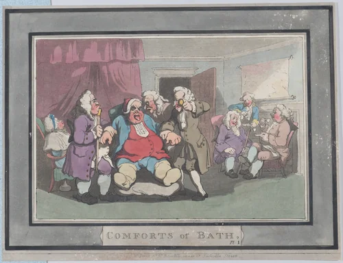 Comforts of Bath, Plate 1 by Thomas Rowlandson, print, 1798