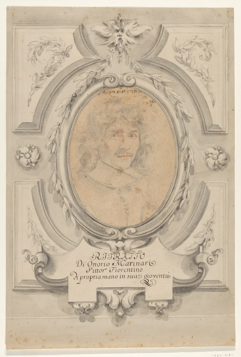 Self-Portrait by Onorio Marinari, drawing, 1627-1715