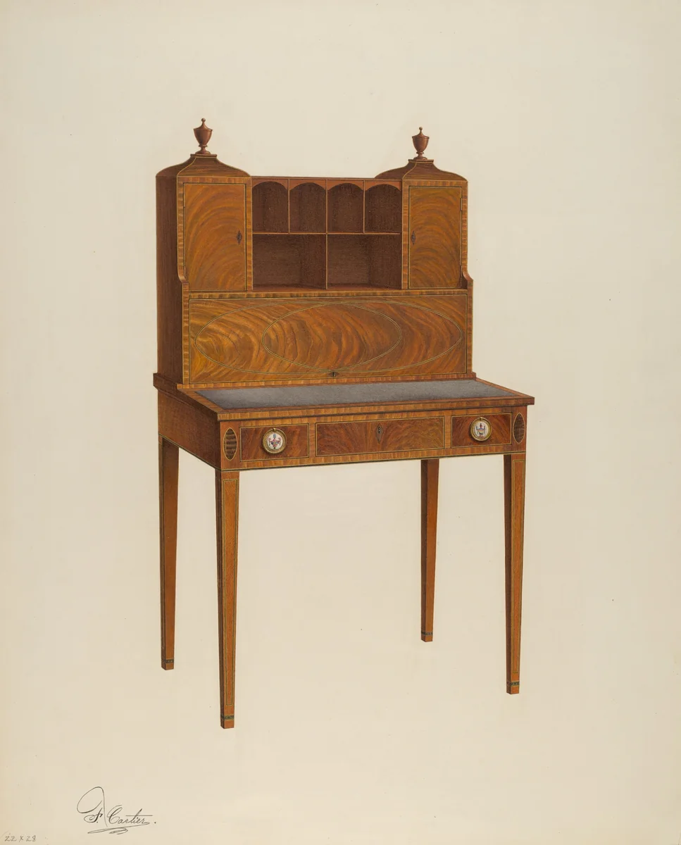 Desk by Ferdinand Cartier, index of american design, 1940