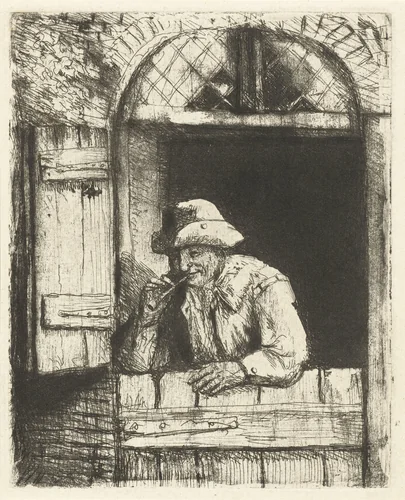 Rokende man by Jan Chalon, print, 1748-1795