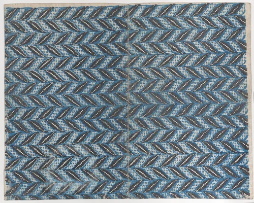 Book cover with black and blue abstract pattern by anonymous, print, 1800-1900