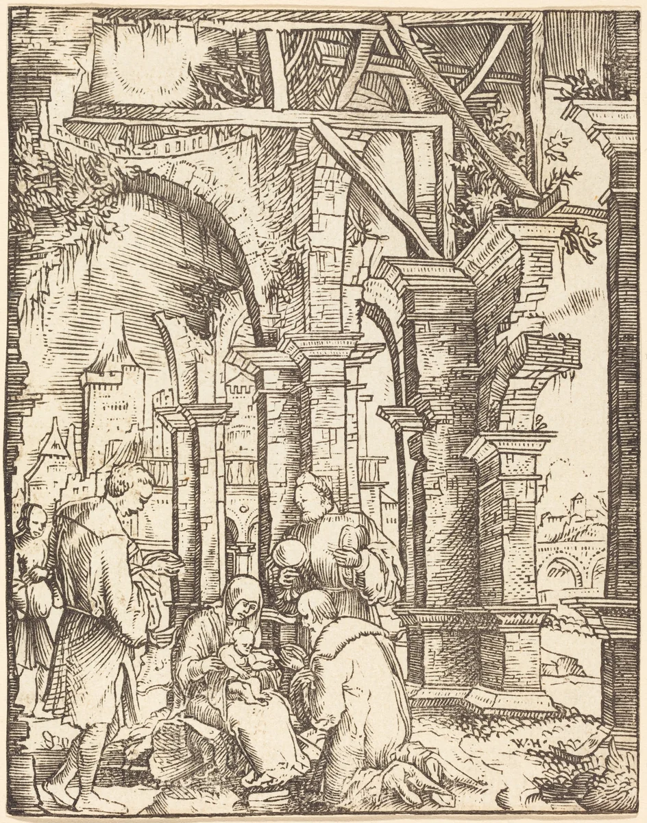 The Adoration of the Magi by Wolf Huber, print, 1485-1553