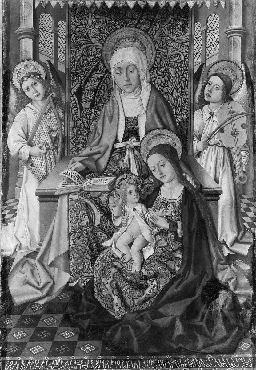 Saint Anne Enthroned with the Virgin and Child by Osma Master, painting, 1495-1505