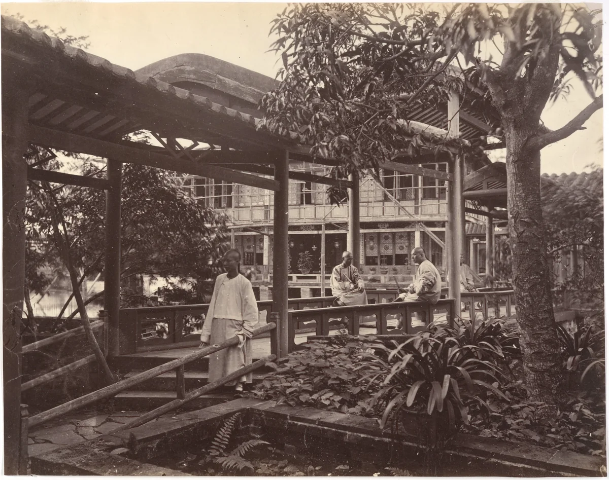Way to the Theater Pon-Jing-Quais Garden, Canton by John Thomson, photograph, 1869
