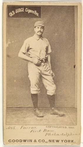 Sidney Douglas Farrar, 1st Base, Philadelphia, from the Old Judge series (N172) for Old Judge Cigarettes by Goodwin & Company, photograph, 1887