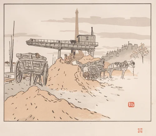 Thirty-Six Views of the Eiffel Tower: From the Quai de Grenelle by Henri Rivière, print, 1902