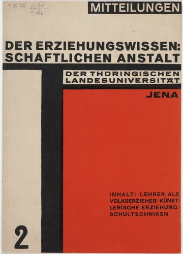 Mitteilungen der Erziehungswissen:/Schaftlichen Anstalt der Thüringischen Landesuniversität Jena by Walter Dexel, design, 1924