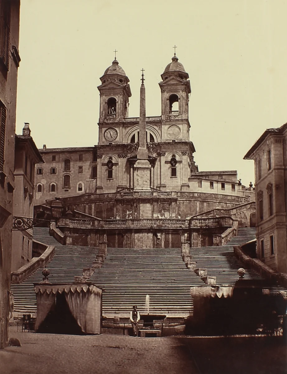 [Spanish Steps, Rome] by Pietro Dovizielli, photograph, 1850-1860