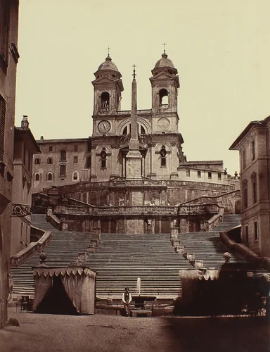 [Spanish Steps, Rome] by Pietro Dovizielli, photograph, 1850-1860