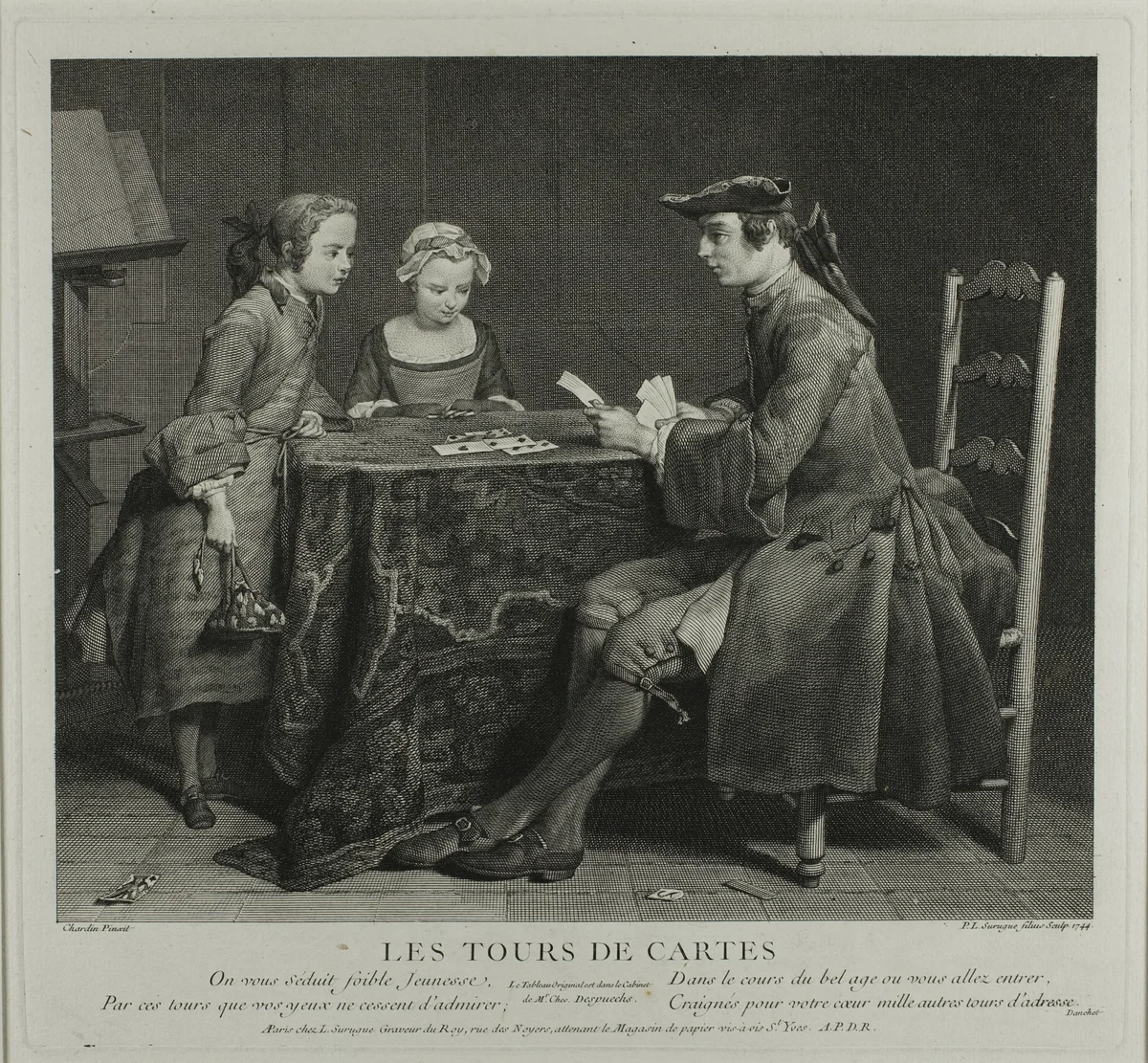 The House of Cards by Louis Surugue, print, 1744