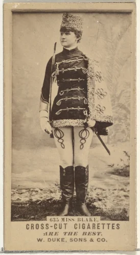 Card Number 635, Miss Blake, from the Actors and Actresses series (N145-3) issued by Duke Sons & Co. to promote Cross Cut Cigarettes by W. Duke, Sons & Co., photograph, 1880-1889
