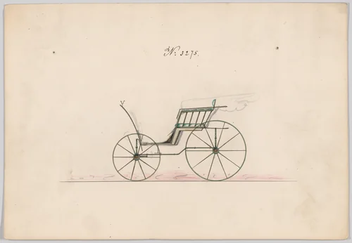 Design for Pony Phaeton, no. 3275 by Brewster & Co., drawing, 1876