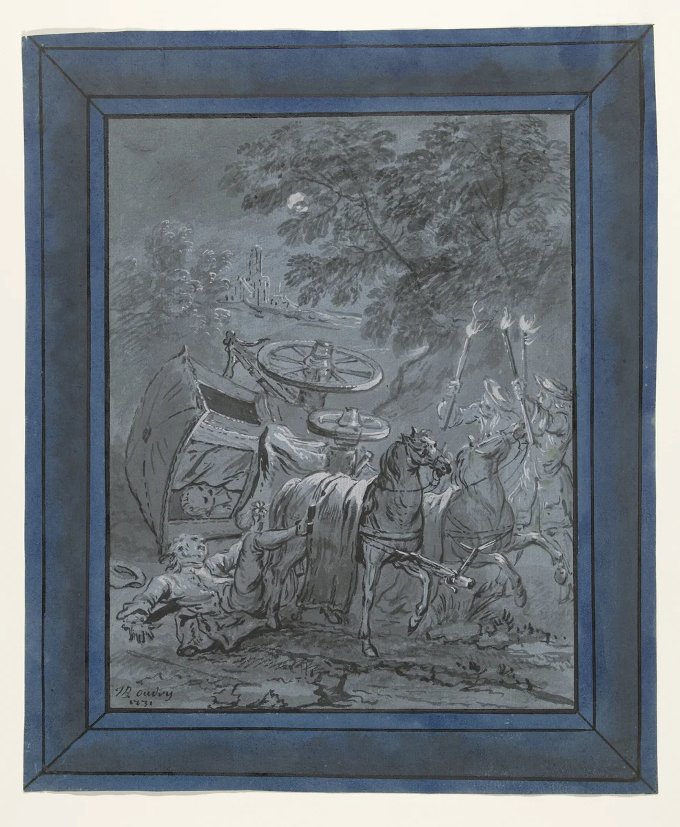 De pastoor en de Dood / Le Curé et le Mort by Jean-Baptiste Oudry, drawing, 1731