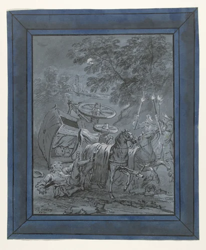 De pastoor en de Dood / Le Curé et le Mort by Jean-Baptiste Oudry, drawing, 1731