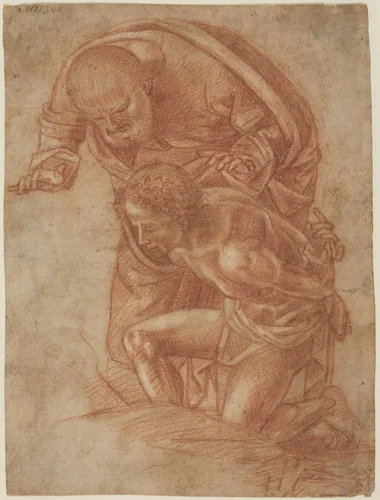 The Sacrifice of Isaac by Luca Signorelli, drawing, 1500