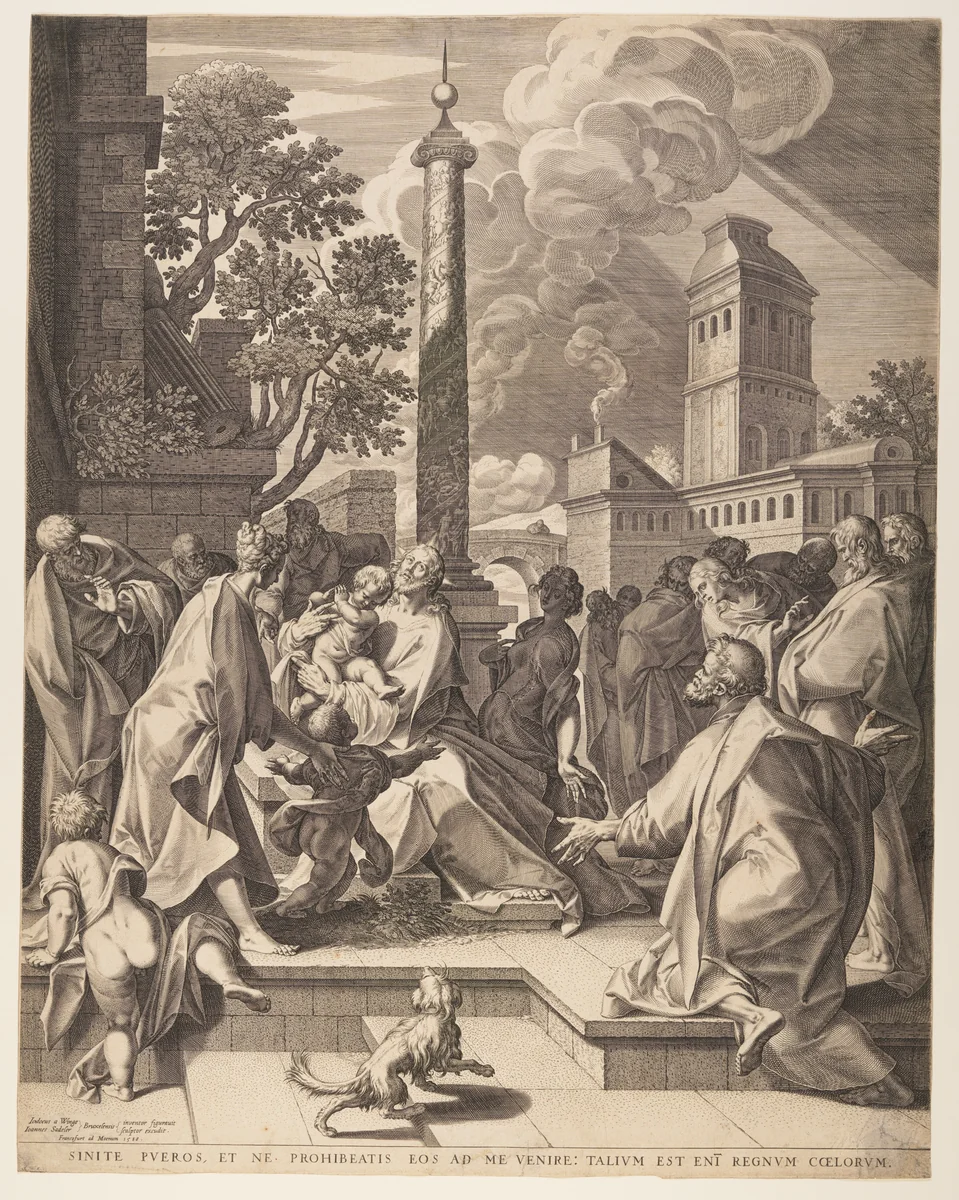 Christ and the Children by Jan Sadeler I, print, 1588