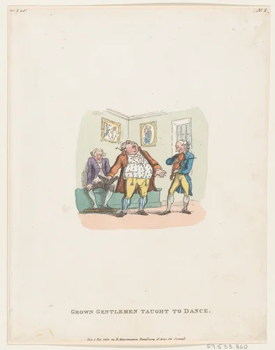 Grown Gentlemen Taught to Dance by Henry William Bunbury, print, 1803