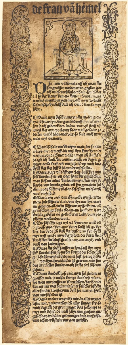 Song to the Madonna by German 15th Century, print, 1500