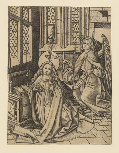 The Annunciation by Master ES, print, 1445-1467