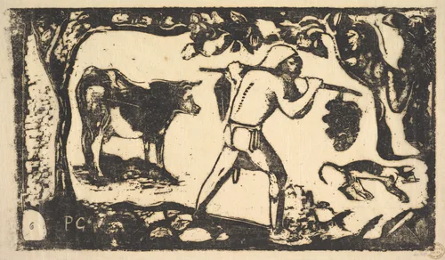 Tahitian Carrying Bananas by Paul Gauguin, print, 1898-1899