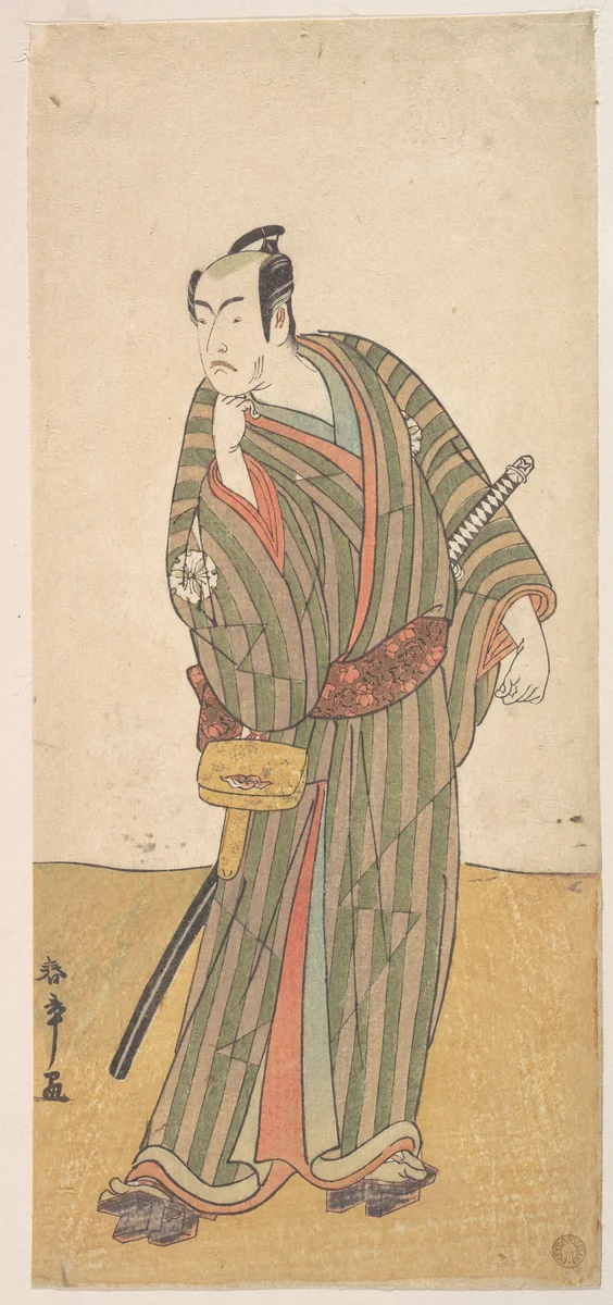 The Fourth Matsumoto Koshiro as an Otokodate Standing by Katsukawa Shunshô (勝川春章), print, 1769-1789