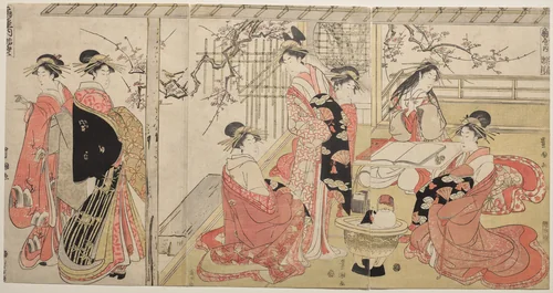 Courtesans of the Ōgiya on a Spring Outing by Utagawa Toyokuni, print, 1794-1799