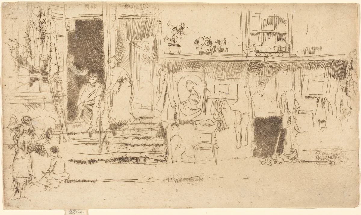 Old-Clothes Shop, No.II by James McNeill Whistler, print, 1884-1886