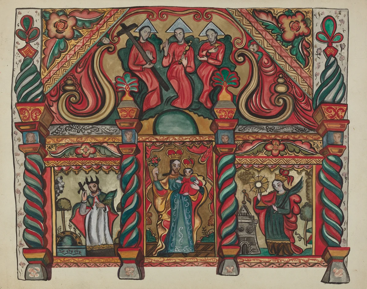 Laguna Main Altarpiece by E. Boyd, index of american design, 1935-1942