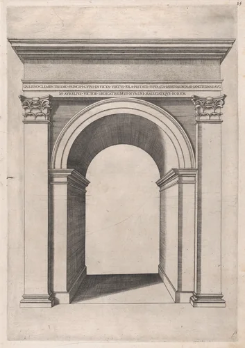 Arch of Gallienus, from "Speculum Romanae Magnificentiae" by anonymous, print, 1530-1580