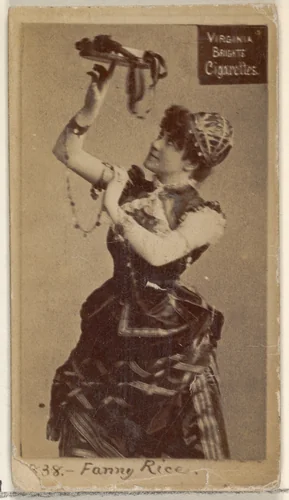 Card 838, Fanny Rice, from the Actors and Actresses series (N45, Type 2) for Virginia Brights Cigarettes by Allen & Ginter, photograph, 1885-1891