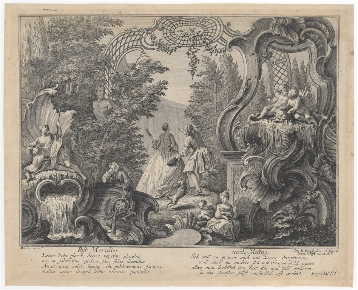 Post Meridies, from the Hours of the Day by Jean Mondon le fils, print, 1736-1745